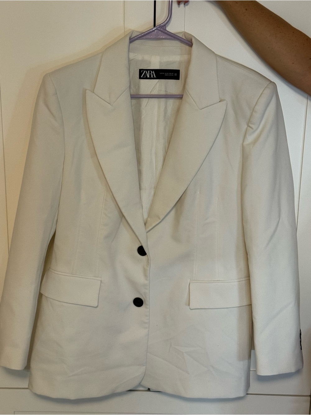 Zara Off-White Single-Breasted Blazer